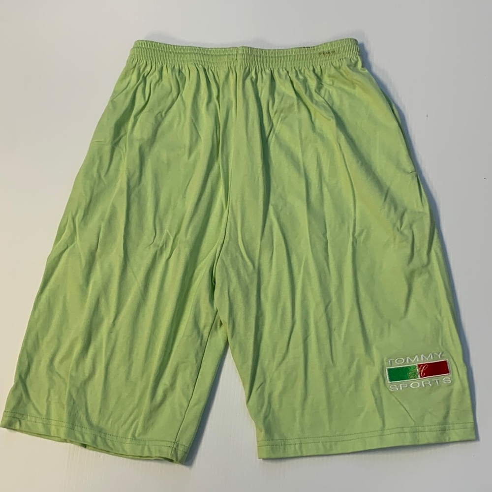 Vintage 90’s Light Green Bootleg Tommy Hilfiger Athletic Shorts with Pockets